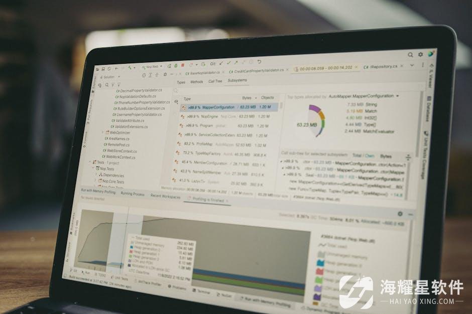 A close-up view of a laptop screen showing a coding and data analysis software interface in an indoor setting.